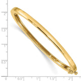 14k 3.6mm Polished Solid Hinged Oval Bangle Bracelet XB247
