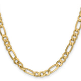14K 26 inch 6.25mm Flat Figaro with Lobster Clasp Chain FFL160