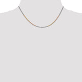14K Tri-colored 10 inch 1.75mm Diamond-cut Rope with Lobster Clasp Anklet 014TC
