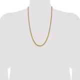 14K 26 inch 4.65mm Semi-Solid 3-Wire Wheat with Lobster Clasp Chain BC178