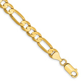 14K 26 inch 6.75mm Concave Open Figaro with Lobster Clasp Chain LFG180
