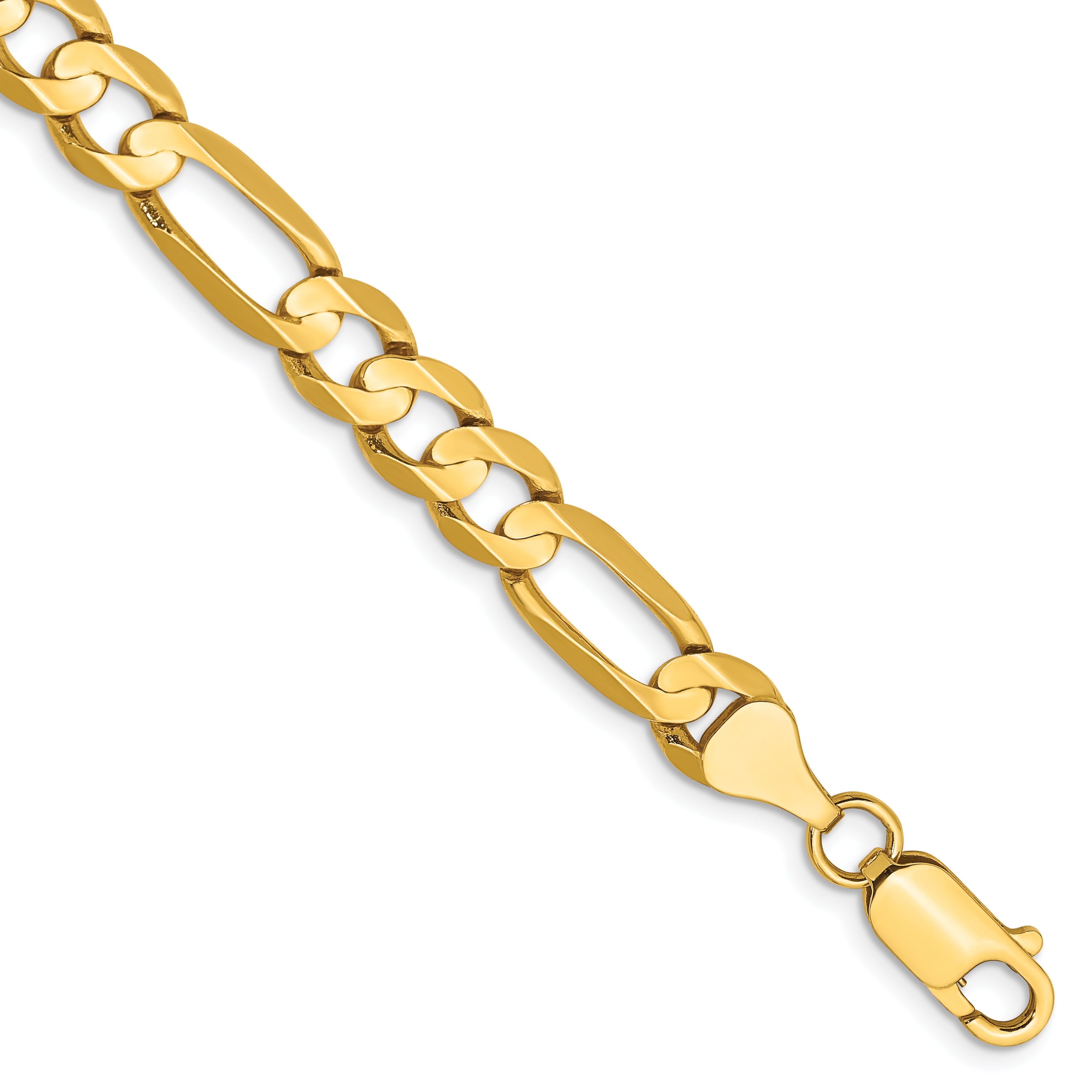 14K 26 inch 6.75mm Concave Open Figaro with Lobster Clasp Chain LFG180