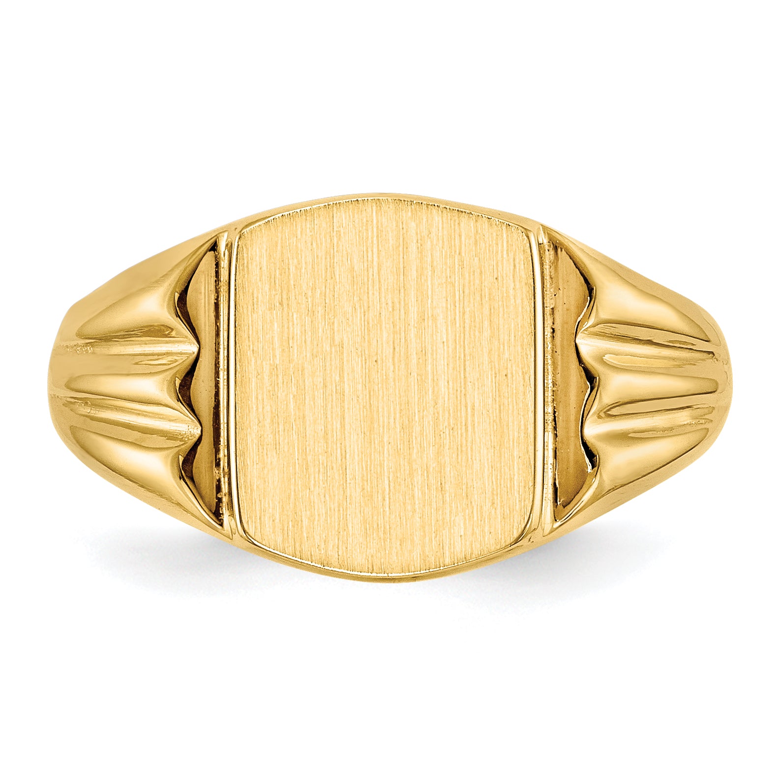 14k 8.5x10.5mm Cushion Closed Back Signet Ring RS390