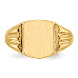 14k 8.5x10.5mm Cushion Closed Back Signet Ring RS390