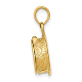 14k 3-D Birthday Cake Opens with Enameled Candle Inside Pendant C2171