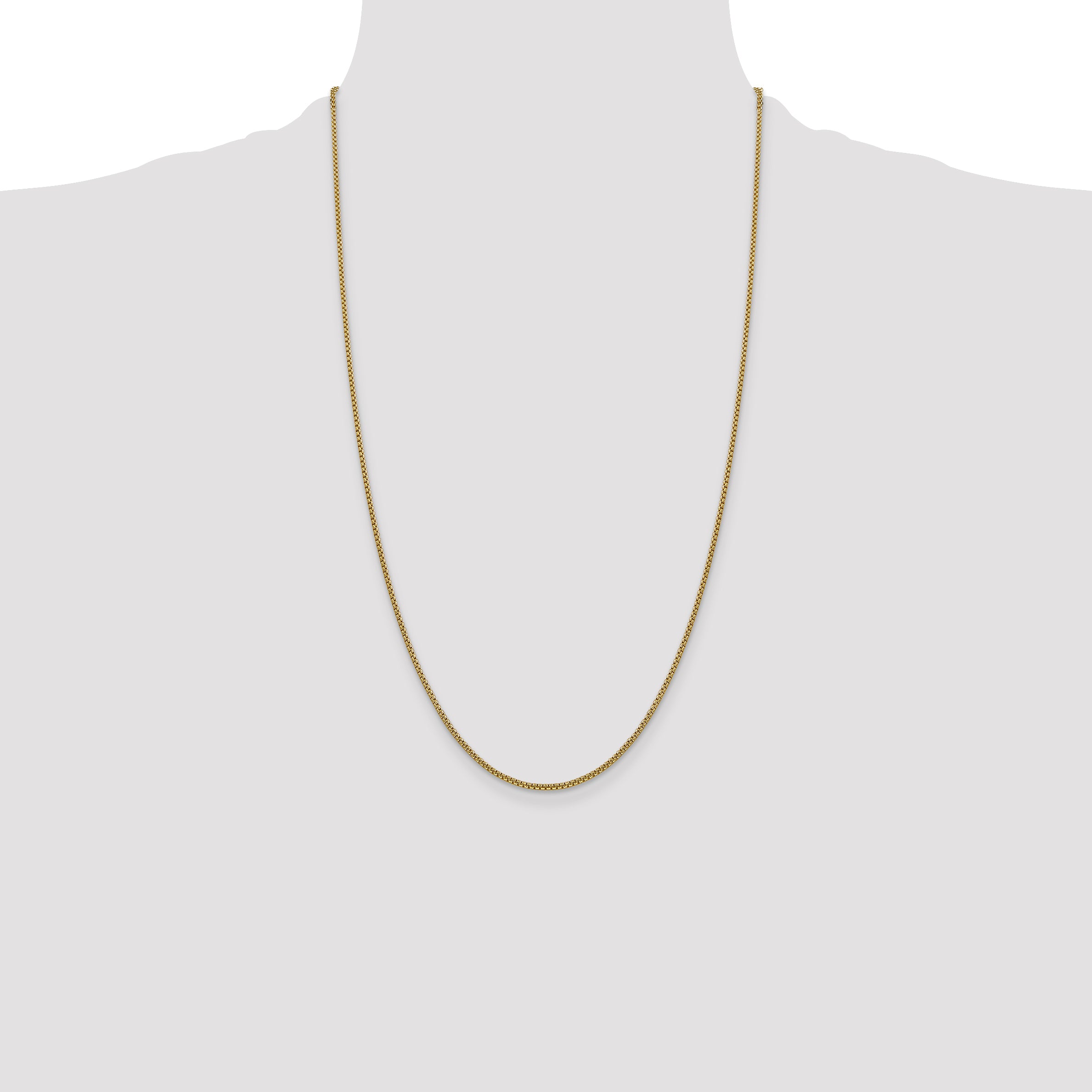 14K 26 inch 1.5mm Semi-Solid Round Box with Lobster Clasp Chain BC140