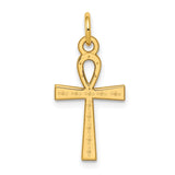 14K Laser Designed Ankh Cross Charm XR1064