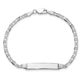 14k White Gold Polished Solid Chain/Solid Plate Anchor Link 25.5x4.5mm Plate 7 inch ID Bracelet LID66W