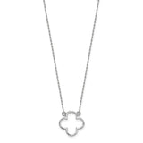 14k White Gold Polished Open Quatrefoil Design 18 inch Necklace XP5054W
