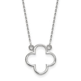 14k White Gold Polished Open Quatrefoil Design 18 inch Necklace XP5054W