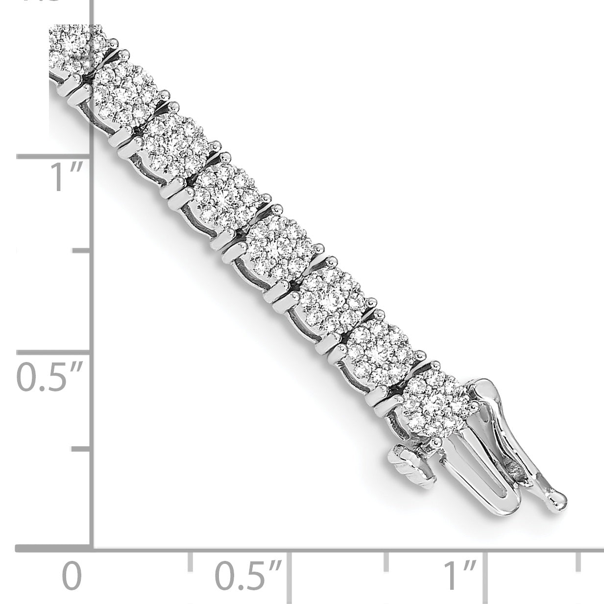 14k White Gold Complete 3 carat Diamond Cluster Setting 7 inch Tennis Bracelet BM4670