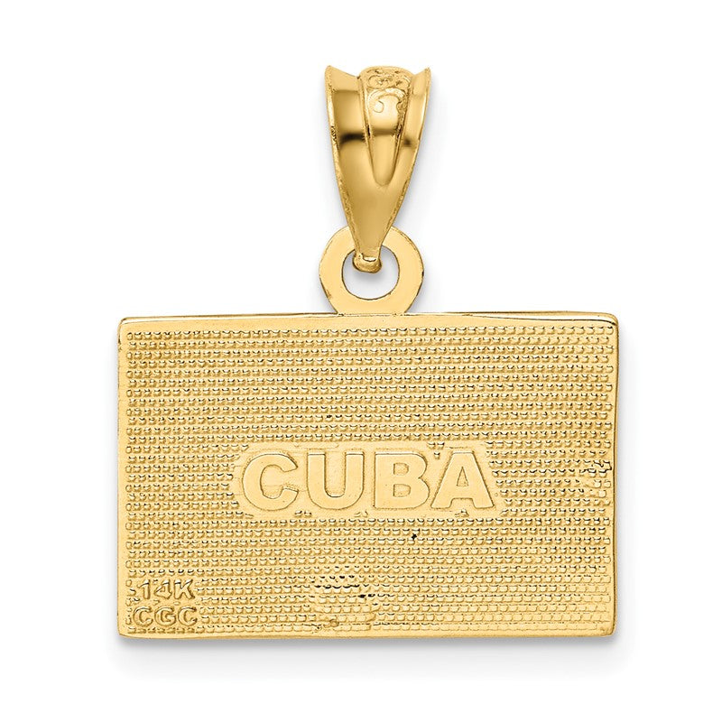 14k Enameled Cuba Flag Pendant K1765
