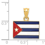 14k Enameled Cuba Flag Pendant K1765