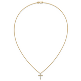 14k White Gold 1/4 carat Diamond Cross Pendant 18 inch Necklace PM1000