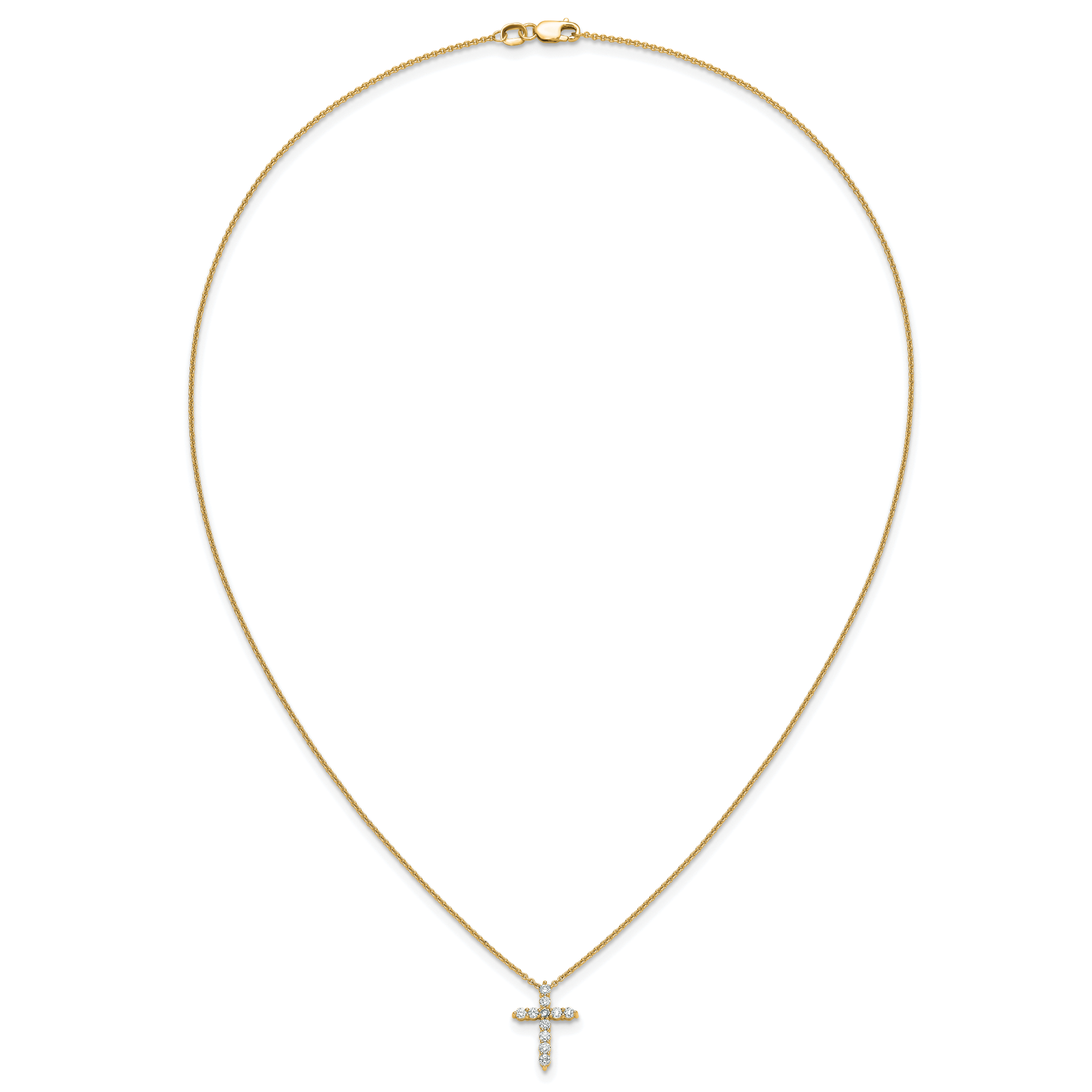 14k White Gold 1/4 carat Diamond Cross Pendant 18 inch Necklace PM1000