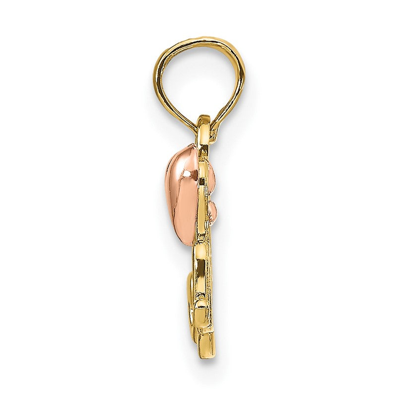 14k Two-tone MOM with Heart Pendant K1427