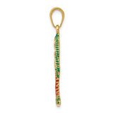 14k Enameled Palm Tree Pendant K2897