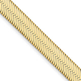 14K 16 inch 6.5mm Silky Herringbone with Lobster Clasp Chain SLK065