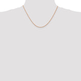 14K Rose Gold 10 inch 1.5mm Diamond-cut Man Made Rope with Lobster Clasp Anklet R012