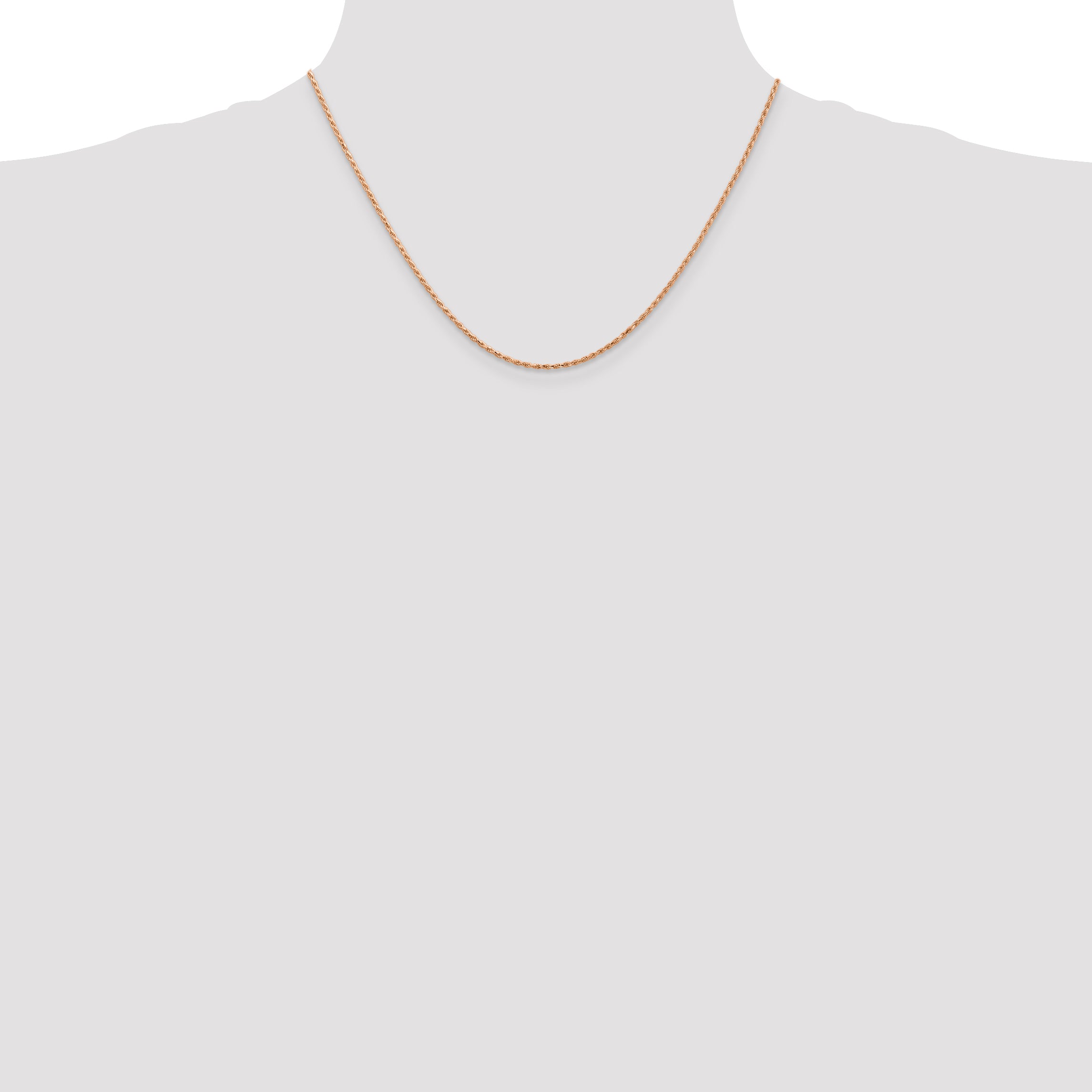 14K Rose Gold 10 inch 1.5mm Diamond-cut Man Made Rope with Lobster Clasp Anklet R012