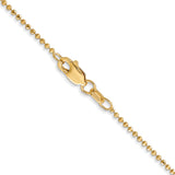 14K 10 inch 1.2mm Diamond-cut Beaded with Lobter Clasp Anklet PEN247