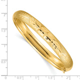 14k 5/16 Oversize Florentine Engraved 8.00mm Hinged Round Bangle Bracelet FE5/16O