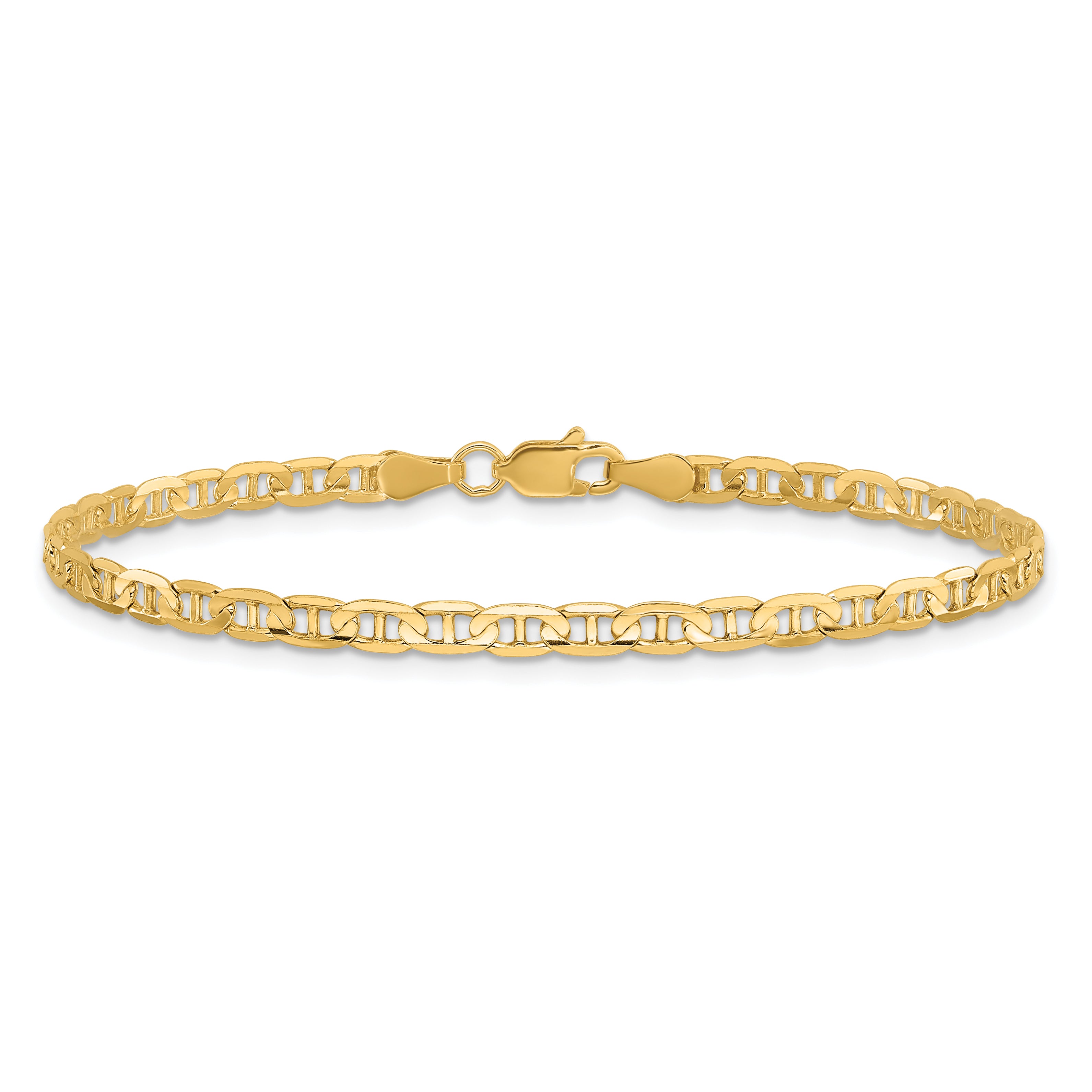 14K 10 inch 3mm Concave Anchor with Lobster Clasp Chain CCA080