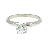 14K White Gold 0.50ct Round Diamond Solitaire Engagement Ring