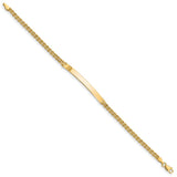 14k Polished Solid Chain/Solid Plate Two-Strand Rope 41x5mm Plate 7 inch ID Bracelet 012SD