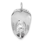 14k White Gold 3-D Large Firemans Helmet Charm A0412W