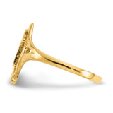 14k Ichthus with Cross Ring K3947
