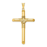 14K Polished with Center Wrap Tube Cross Pendant K6185