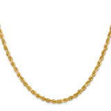 14K 26 Inch 3.35mm Diamond-cut Quadruple Rope Lobster Clasp Chain QTR025