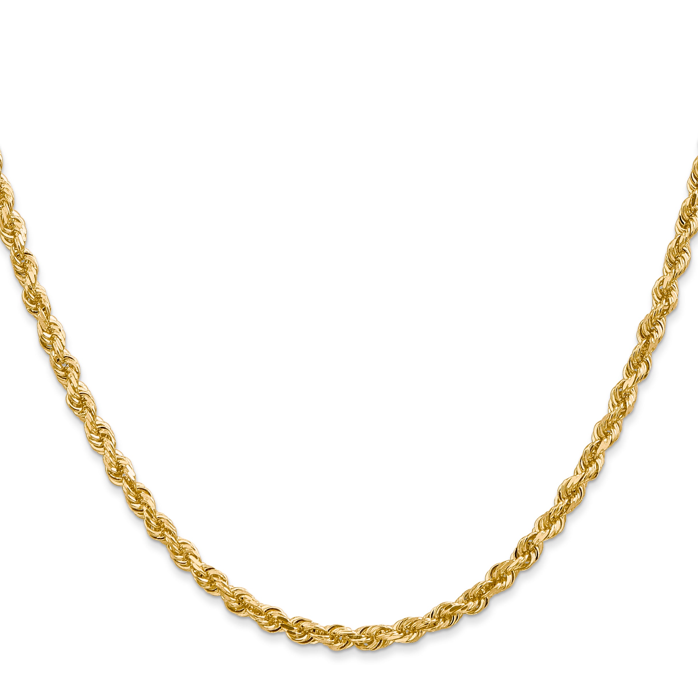 14K 26 Inch 3.35mm Diamond-cut Quadruple Rope Lobster Clasp Chain QTR025
