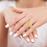 14k Polished Scalloped Dome Ring R322