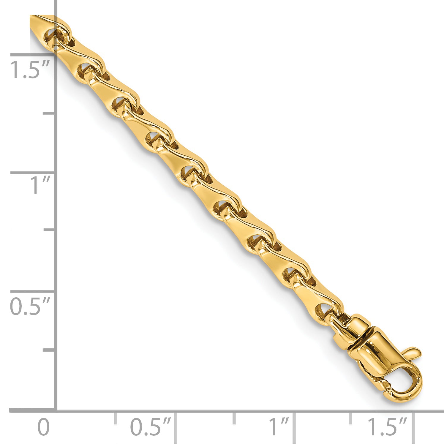 14K 18 inch 3.4mm Hand Polished Fancy Link with Lobster Clasp Chain LK723