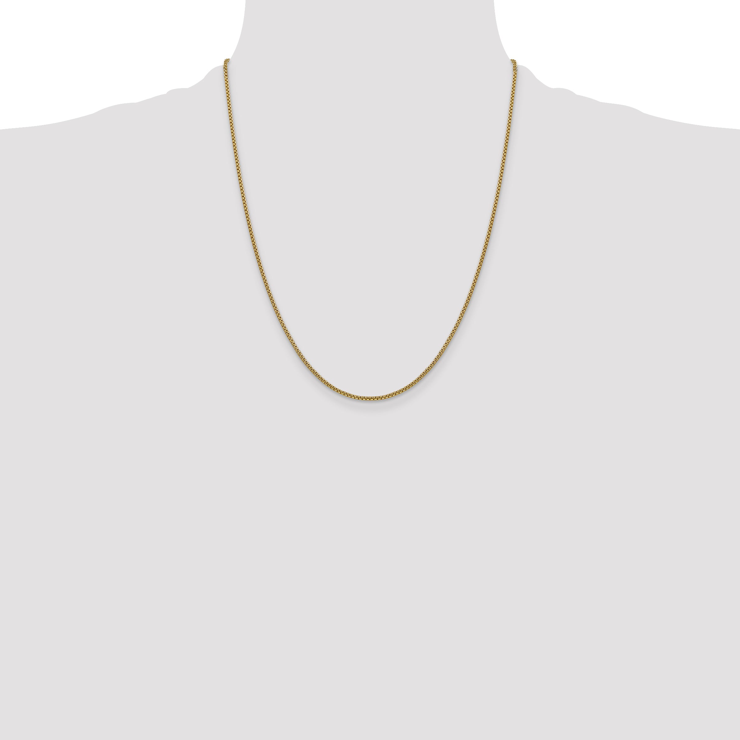 14K 26 inch 1.5mm Semi-Solid Round Box with Lobster Clasp Chain BC140