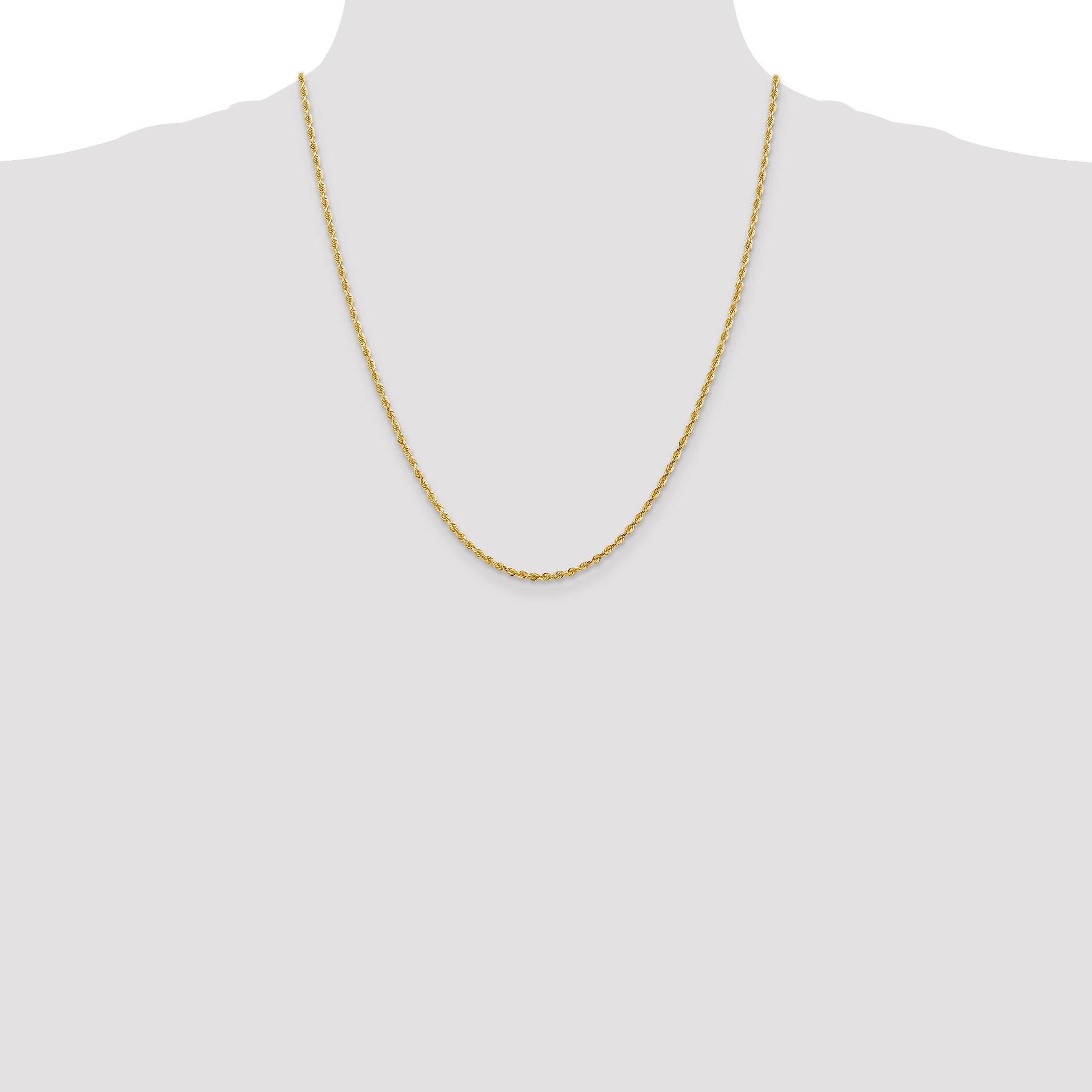 14K 10 Inch 2.25mm Diamond-cut Quadruple Rope Lobster Clasp Anklet QTR018