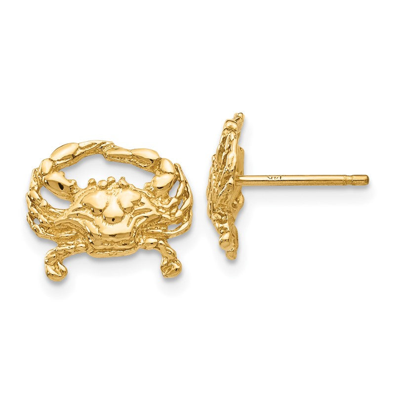 14k Polished Crab Post Earrings TF524