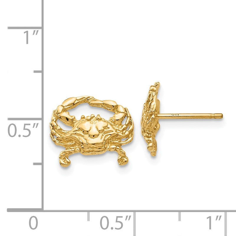 14k Polished Crab Post Earrings TF524
