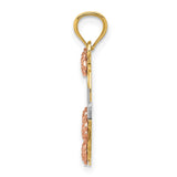 14k Two-tone with White Rhodium MOM Heart Pendant K2657