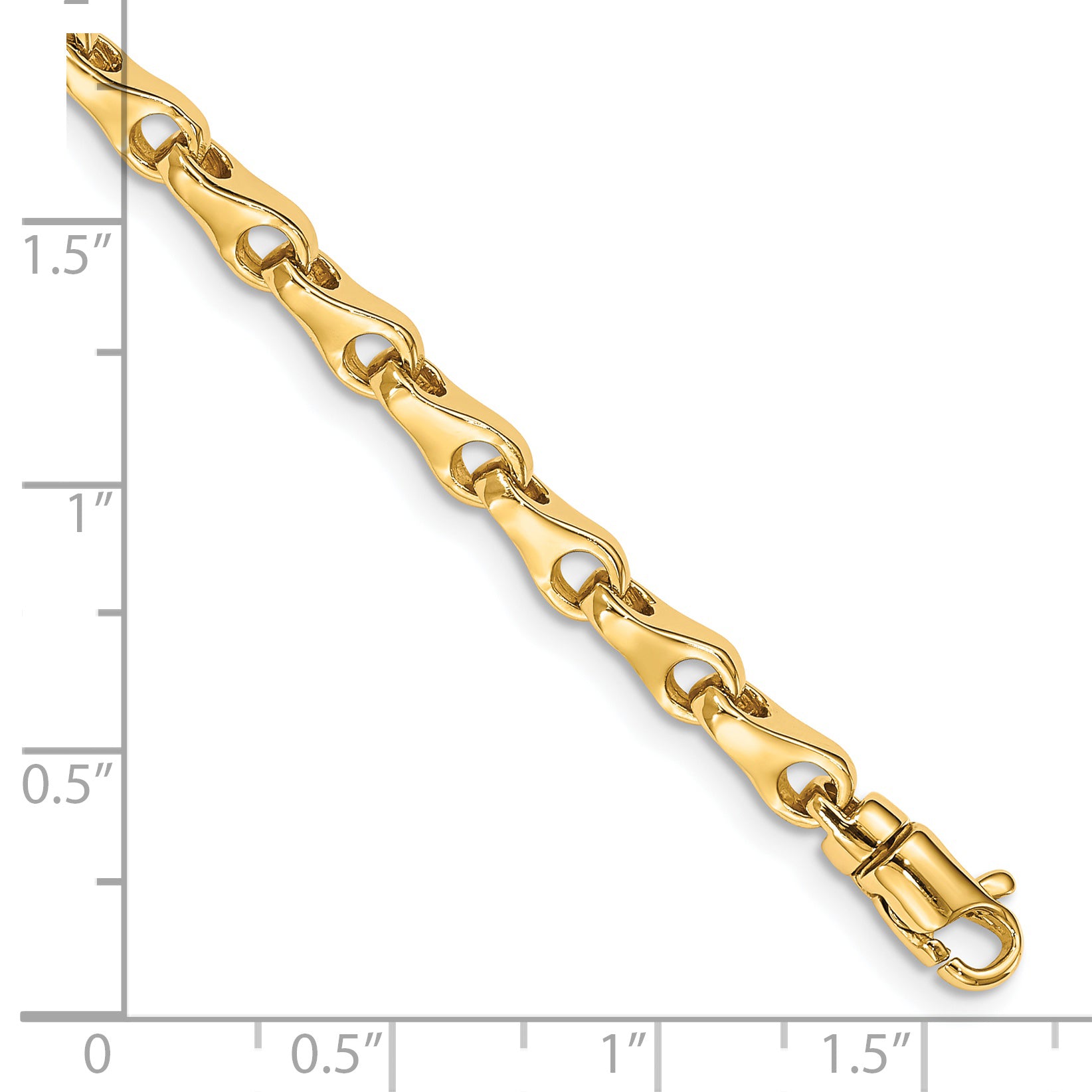 14K 18 inch 3.9mm Hand Polished Fancy Link with Lobster Clasp Chain LK724