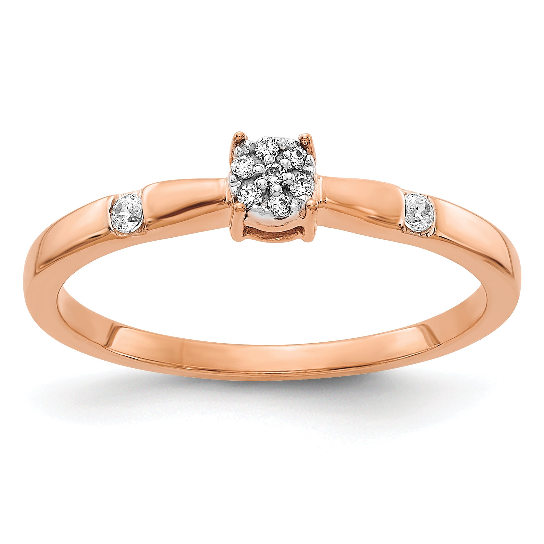 14k Rose Gold 1/15 carat Diamond Cluster Ring RM5641