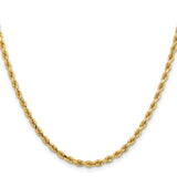 14K 26 inch 3.25mm Diamond-cut Rope with Lobster Clasp Chain 024L