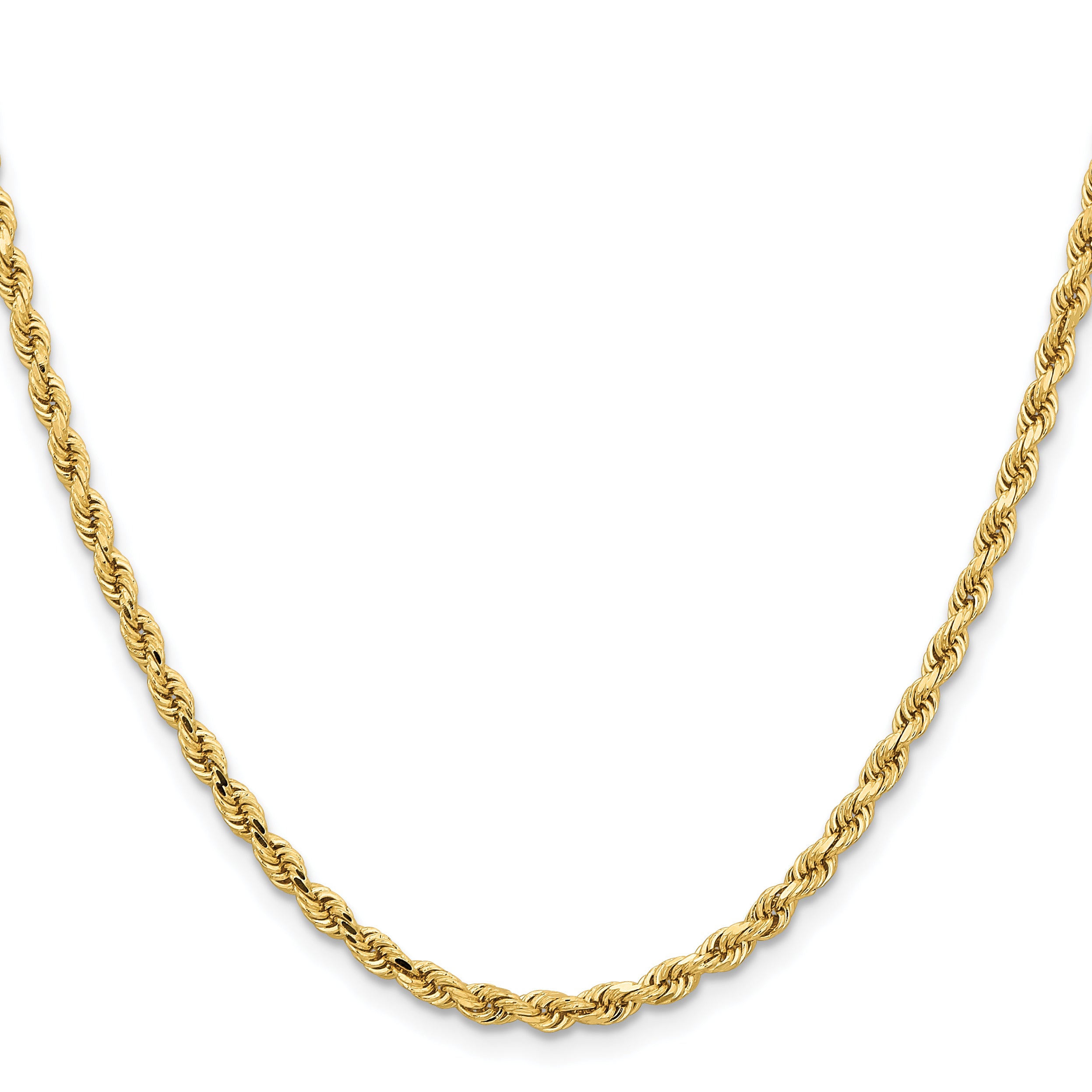 14K 26 inch 3.25mm Diamond-cut Rope with Lobster Clasp Chain 024L