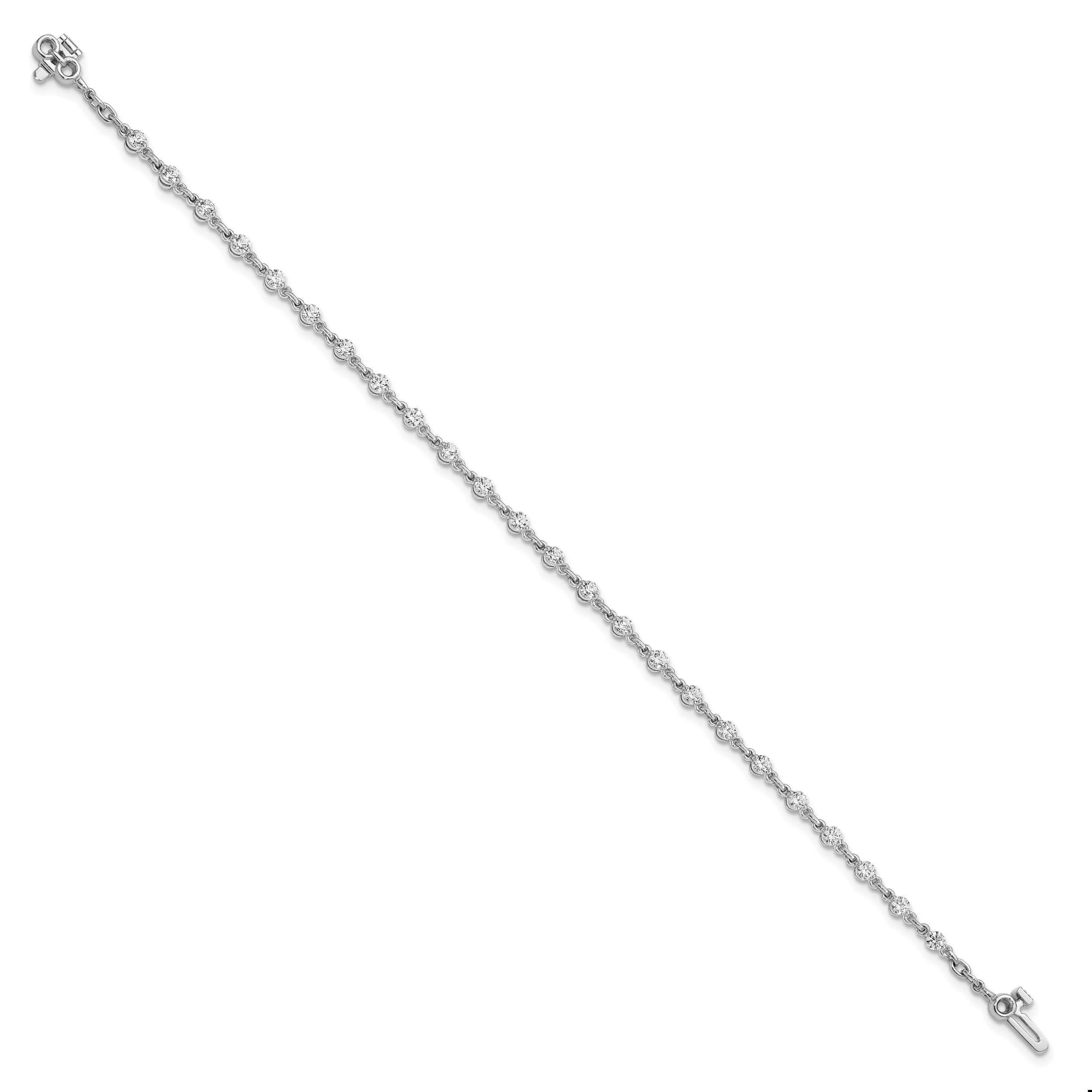 14k White Gold Complete 1.4 carat Round A Diamond 2-prong 7 inch Tennis Bracelet X10017WA