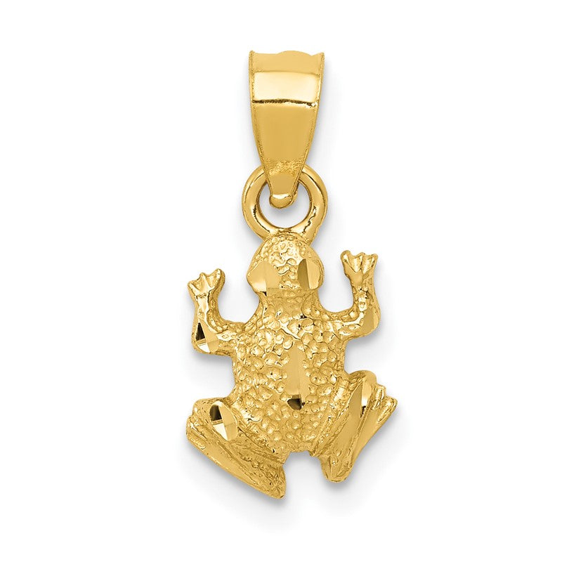 14K Diamond-cut Frog Pendant K3289
