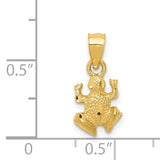 14K Diamond-cut Frog Pendant K3289