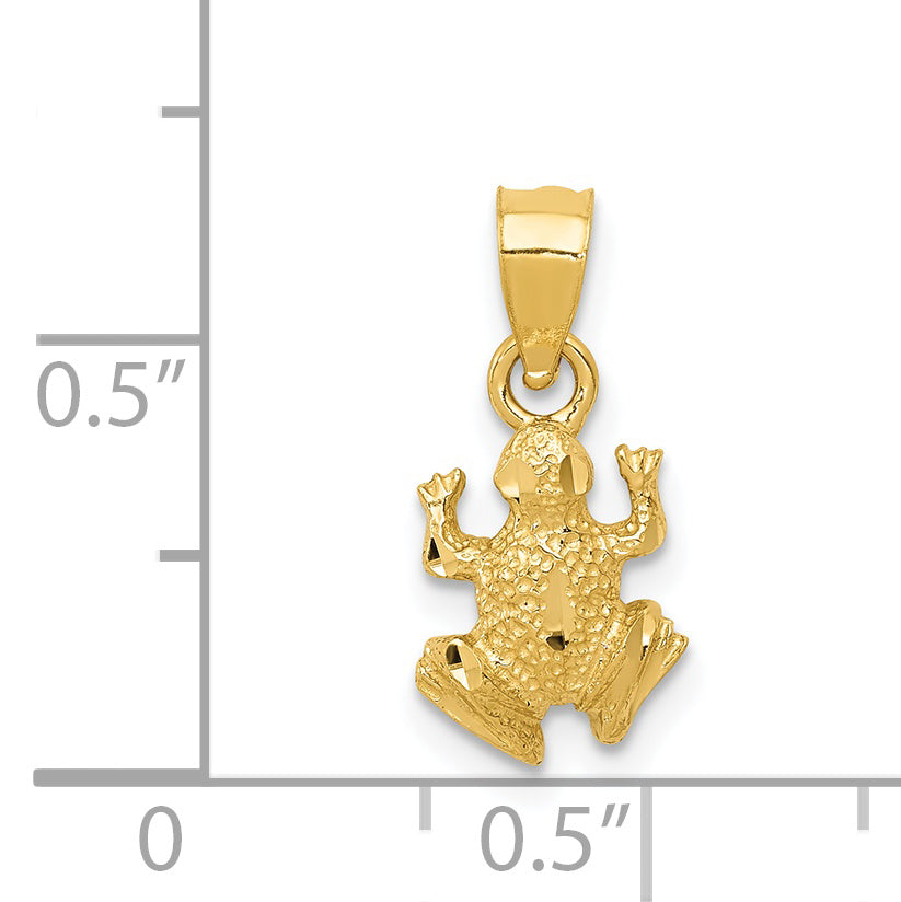 14K Diamond-cut Frog Pendant K3289