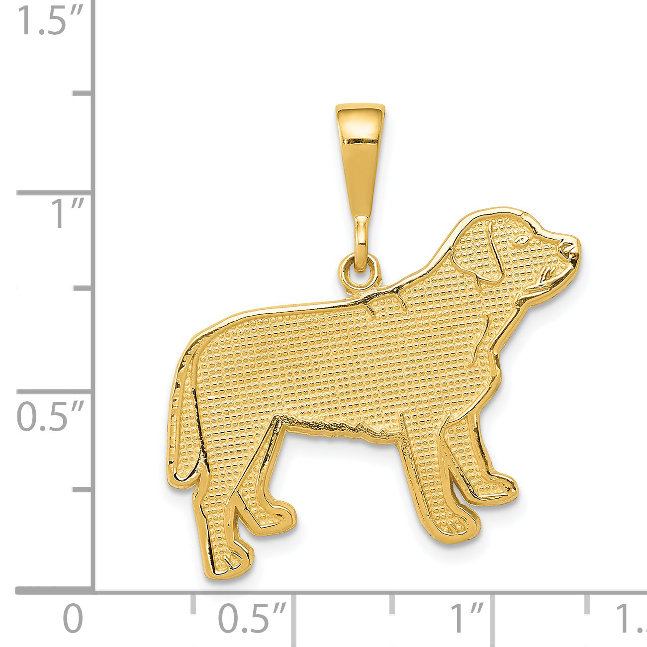 14k Textured Labrador Dog Pendant K3409